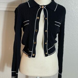 Women’s Collard Lizette Collection Long Sleeve Button Down Cardigan Size M
